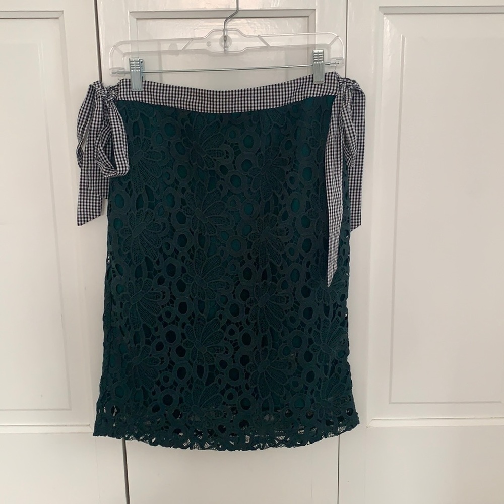 Zipper back side tie English factory skirt
